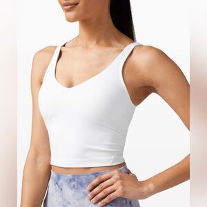 Lululemon Align Tank Top Crop White Size 6 Built in Bra